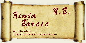 Minja Borčić vizit kartica